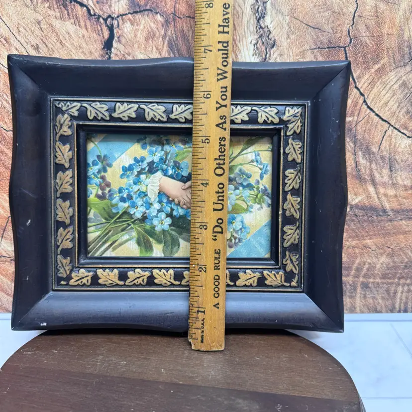 Vintage Postcard Framed In Vintage Wood Frame