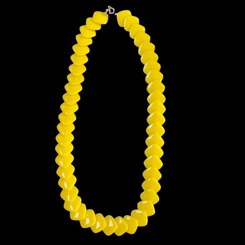 Vintage 22” Plastic Yellow Necklace