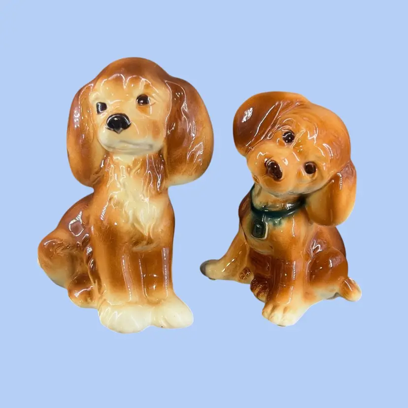 #330- Vintage 2 Cocker Spaniel Figurines By Royal Copley 1947-56