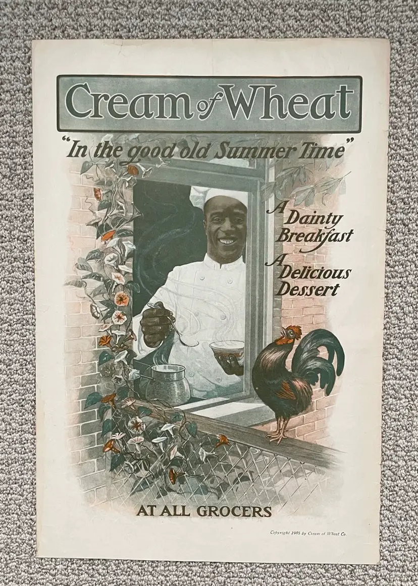 Cream of Wheat In The Good Old Summer Time" Rooster Magazine Ephemera Ad with Leslie's Cover on Verso