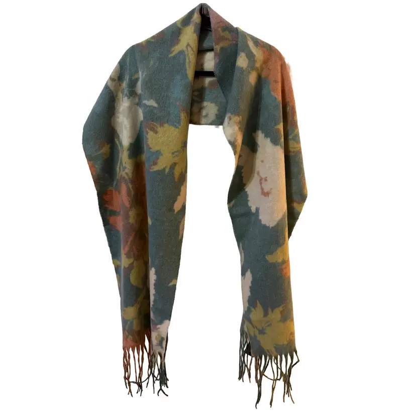NWT Teal Floral Lightweight Scarf MARCUS ADLER