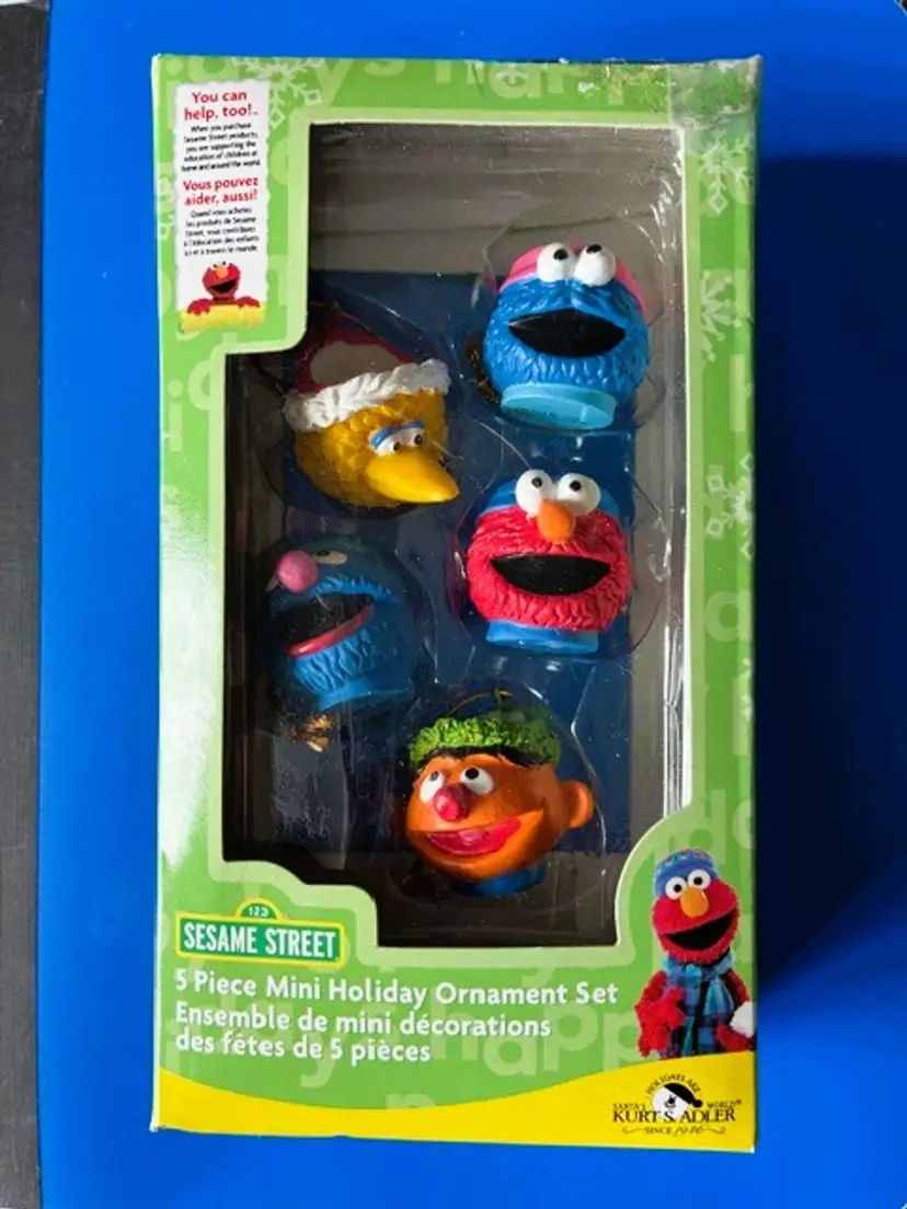 Sesame Street Mini Holiday Ornament Set by Kurt Adler Set of 5