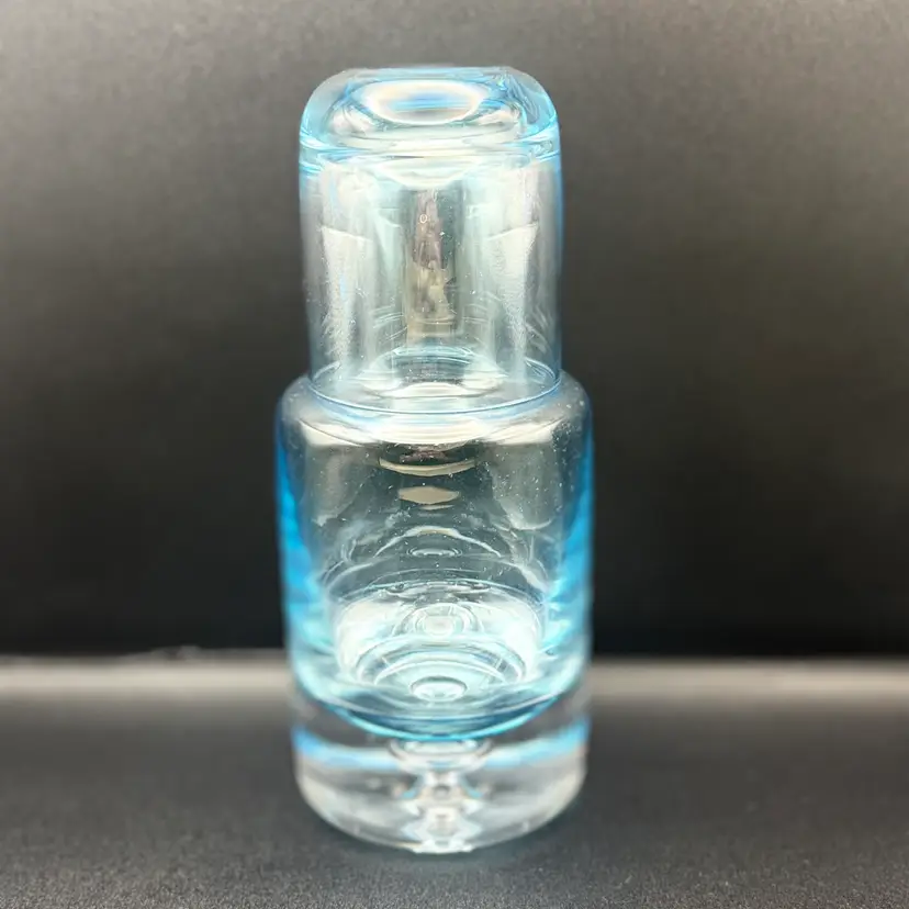 Stunning Blue KROSNO POLAND ART GLASS Bedside Tumble Up Carafe