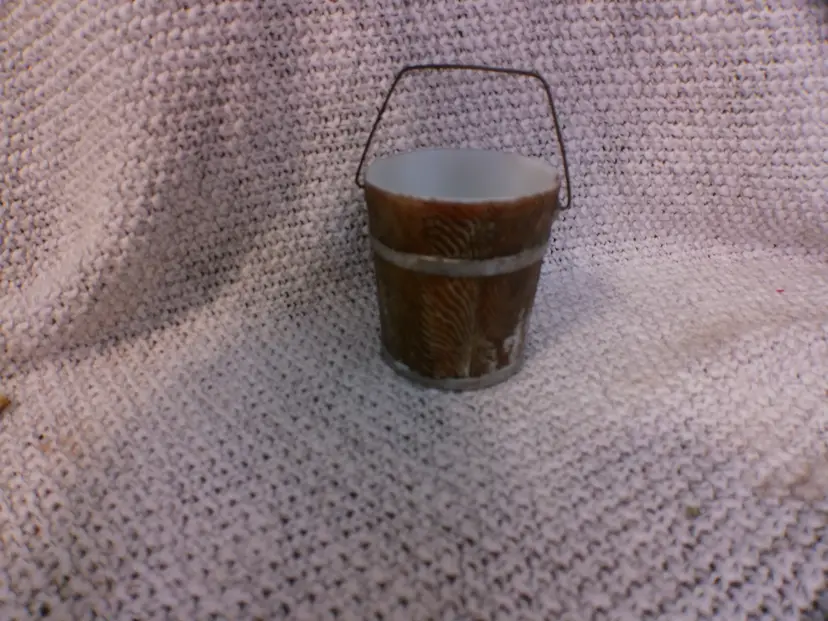 Milk Glass Small Bucket 4inches tall