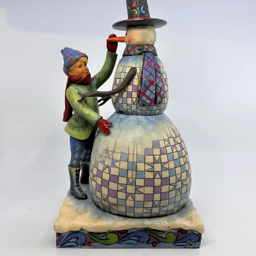 Jim Shore Heartwood Creek "Frosty Friends" Snowman Figurine with Boy 2006