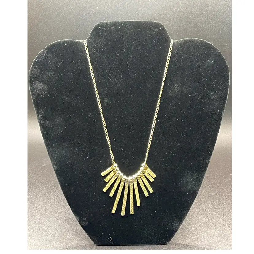 Vintage mark. By Avon "Line Up" Reversible Fringe Statement Necklace