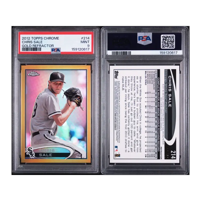 Chris Sale PSA 9 2012 Topps Chrome Gold Refractor /50 #214 Chicago White Sox