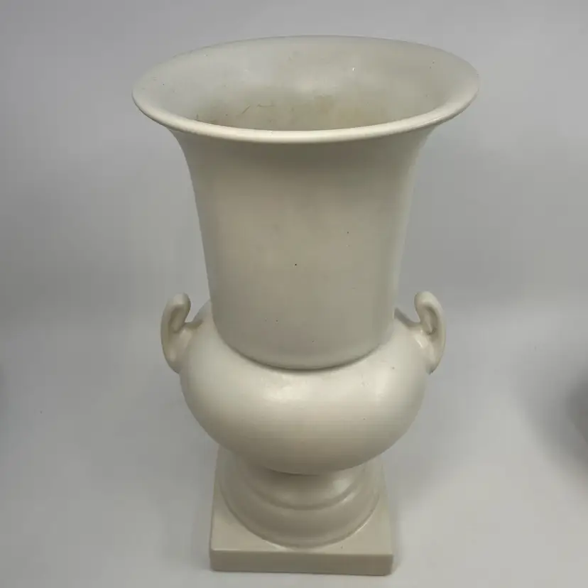 Vintage Mid-Century Modern Neoclassical Handled Urn Vase manufactured by the Hyalyn Porcelain Company NC