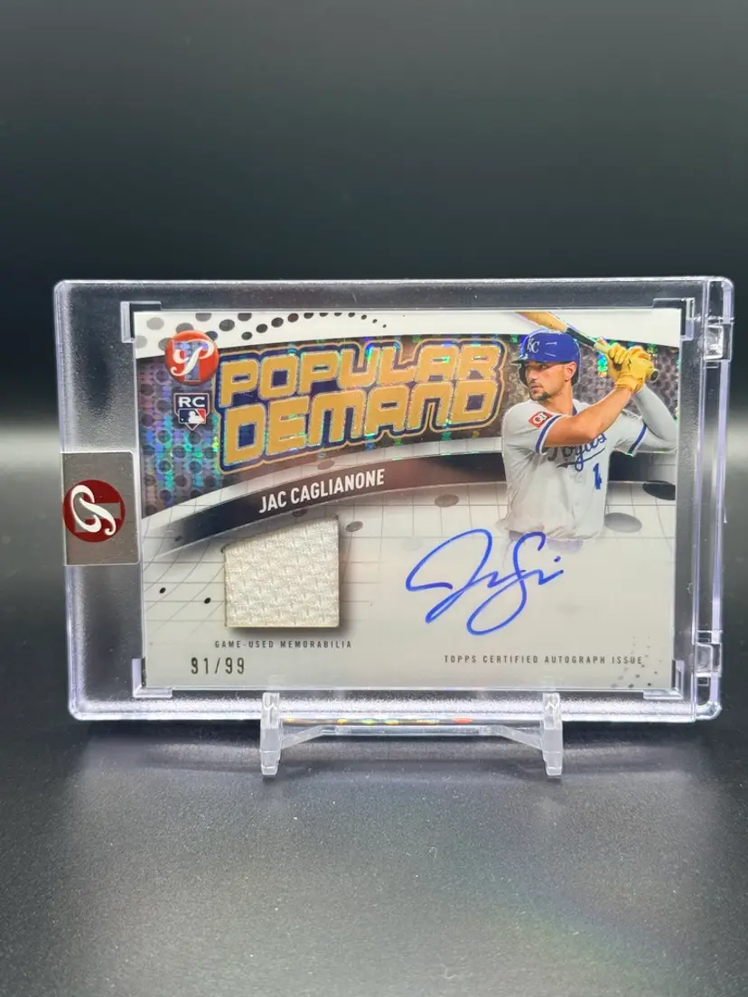 Jac Caglianone 2026 Topps Pristine Popular Demand Autograph Relic /99