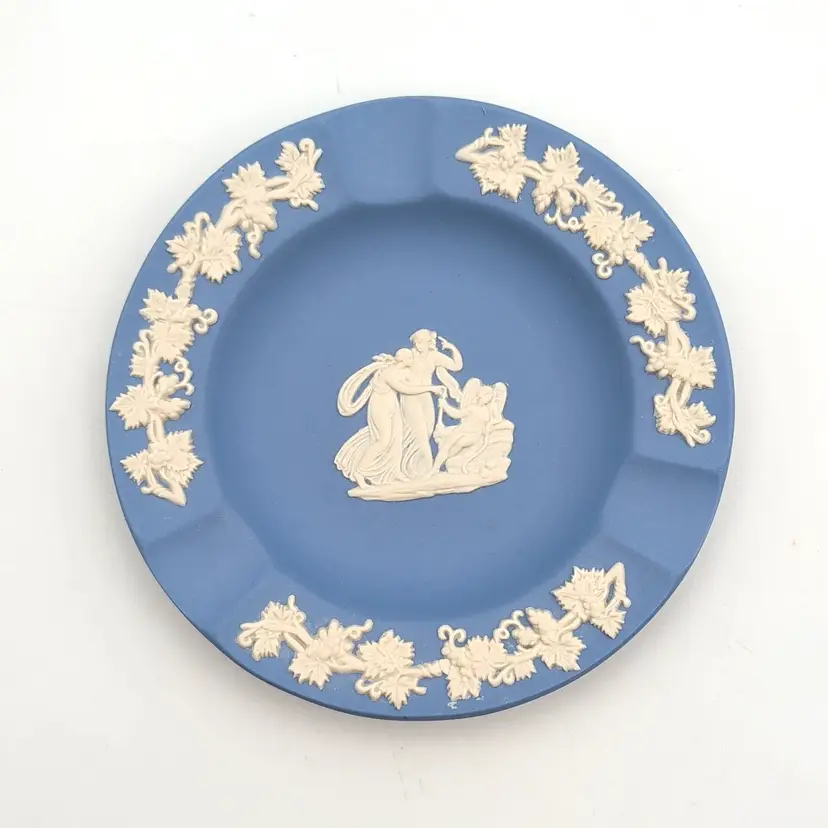 Wedgwood Jasperware England Blue Neoclassical Classical Figures & Winged Cherub