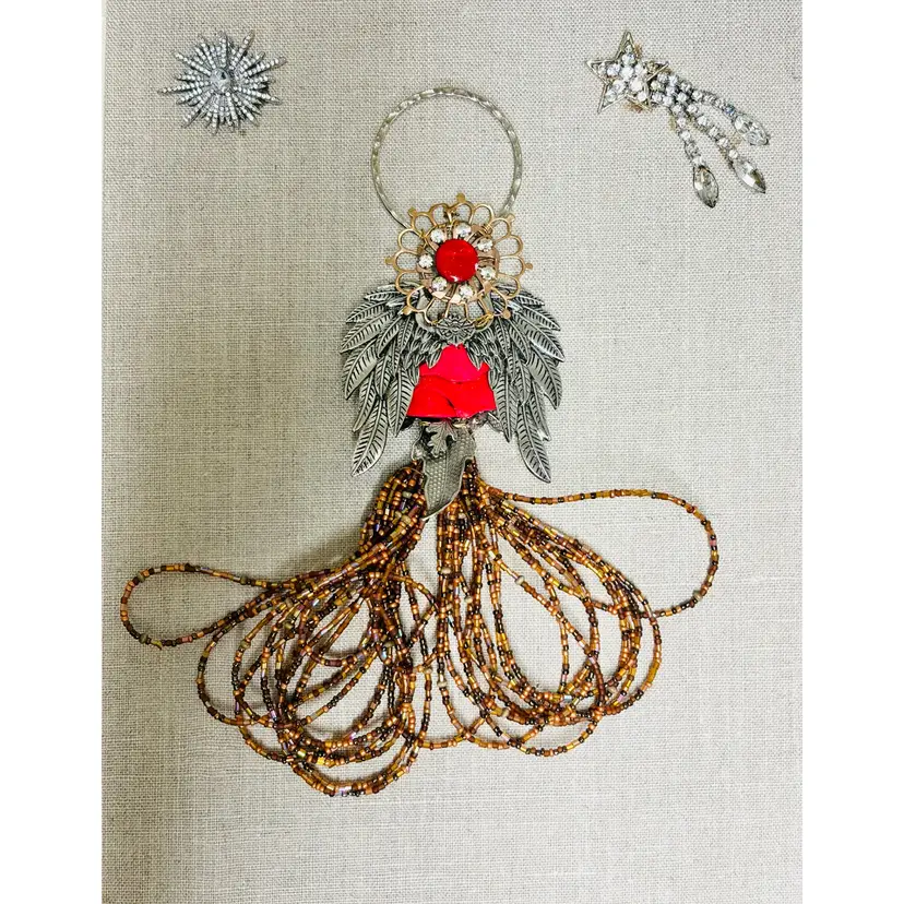 Original Arctic Angel Art Jewelry Doll “Fall-in” Angel - Mounted 8”x10” Linen Canvas Signed & Dated