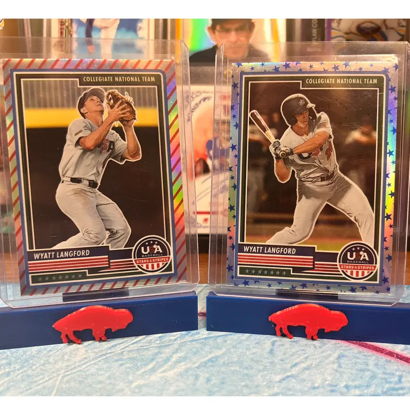 Wyatt Langford Stars And Stripes Parallel Lot Texas Rangers
