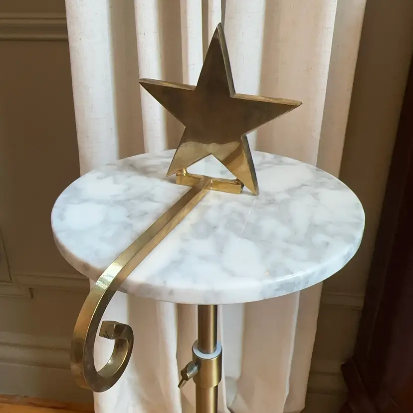 🔔 Solid Brass Star Stocking Holder {B} 8.5” X 5.5”