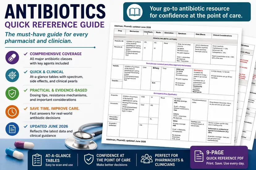 Antibiotic medication chart