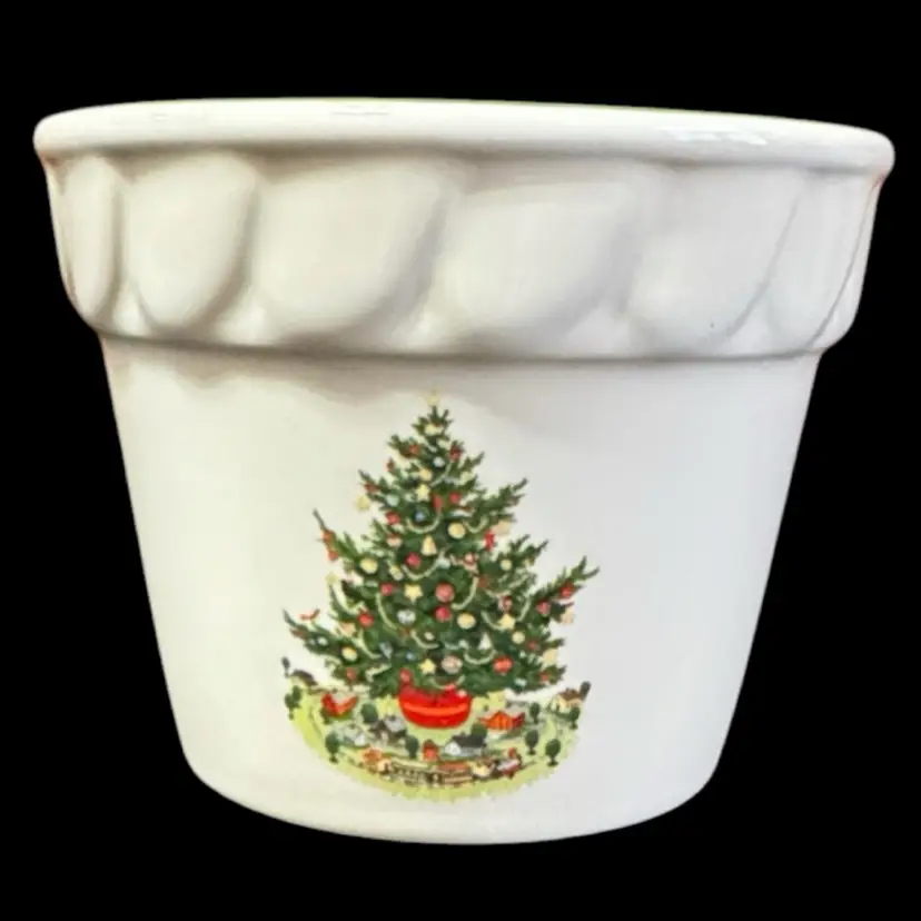 Vintage Pfaltzgraff “Christmas Heritage” Flower Pot Votive Candle Holder