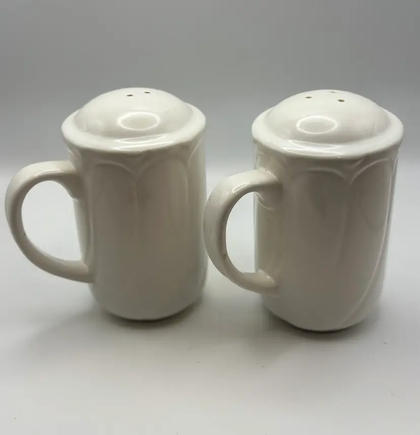 Large Ceramic Mug-style Salt & Pepper Shakers 5”