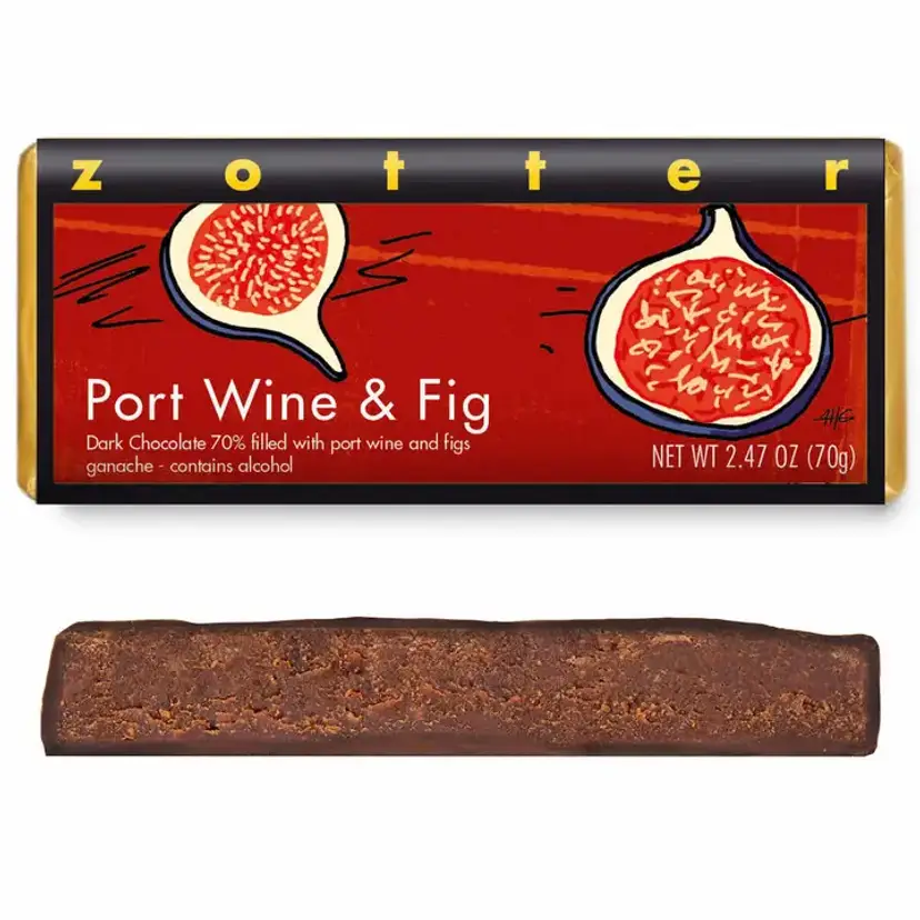 Zotter Port Wine & Fig Chocolate Bar