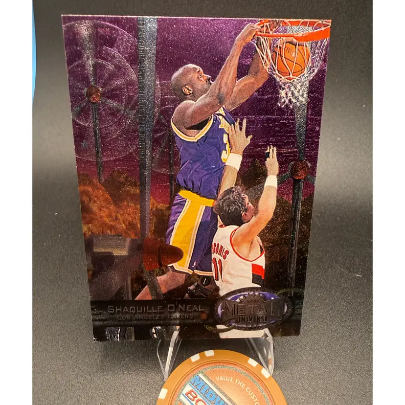 1997 Skybox Metal Universe Shaquille Oneal REEBOK parallel (bronze) Los Angeles Lakers