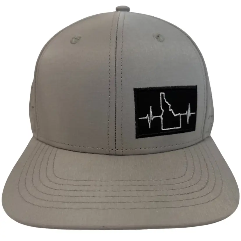 The Heartbeat Brand Metallic Silver Mesh Back Flat Brim Unisex Trucker Snapback