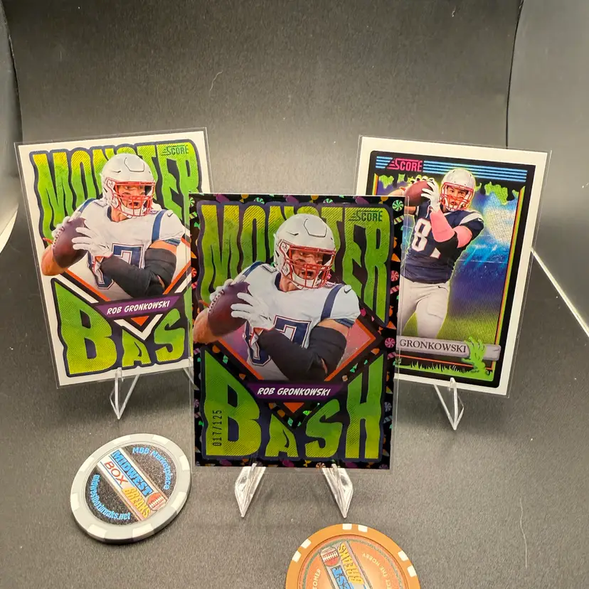 Rob Gronkowski #/125 3-card Lot 2026 Score-a-Treat New England Patriots