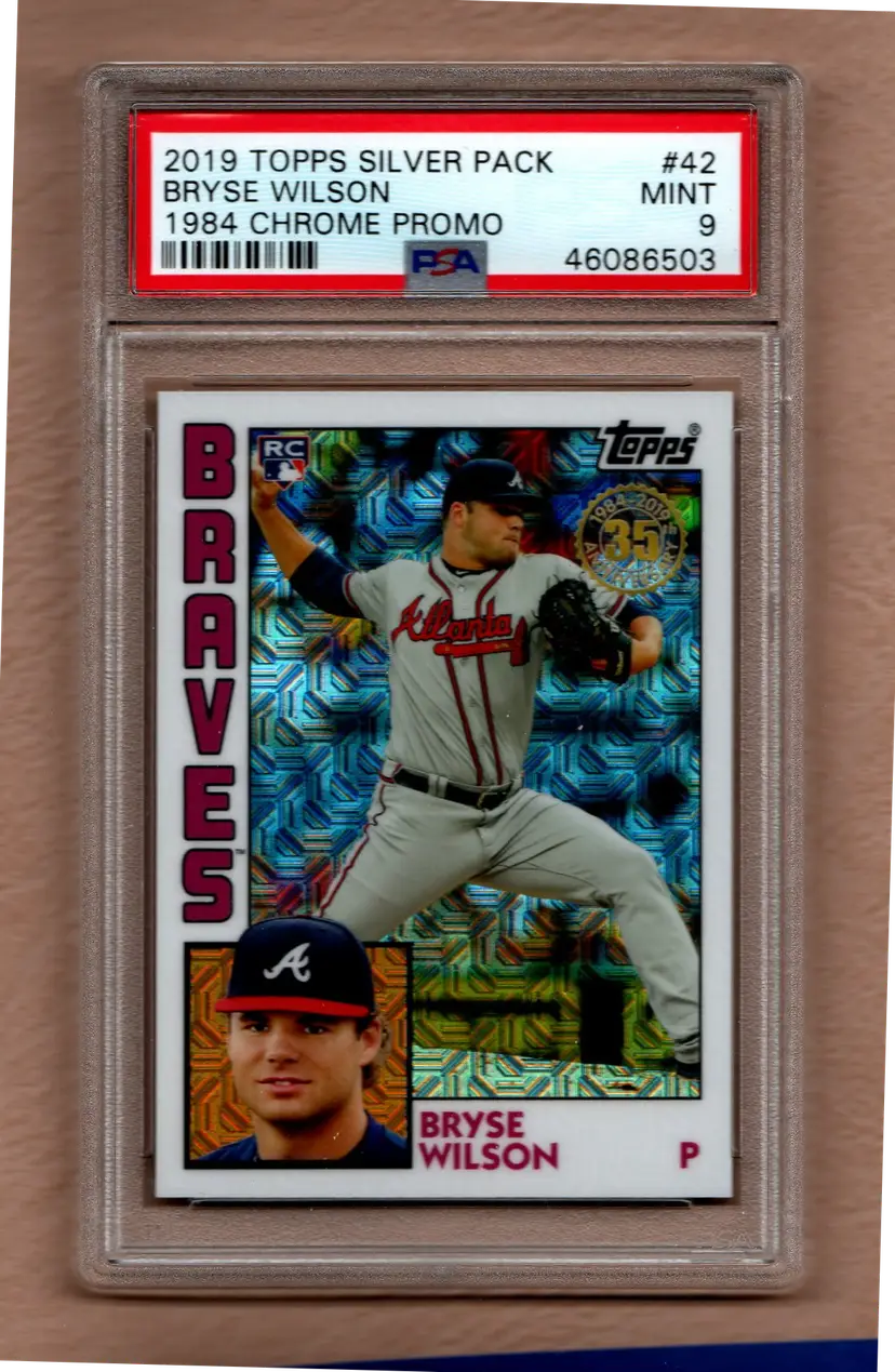 Bryse Wilson 2019 Topps Silver Pack #42 1984 Chrome Promo Atlanta Braves PSA 9