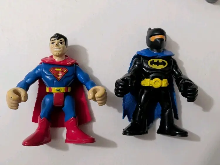 Imaginext DC Batman Robin With Motorcycle Joker Riddler Superman Figure Lot Of 8