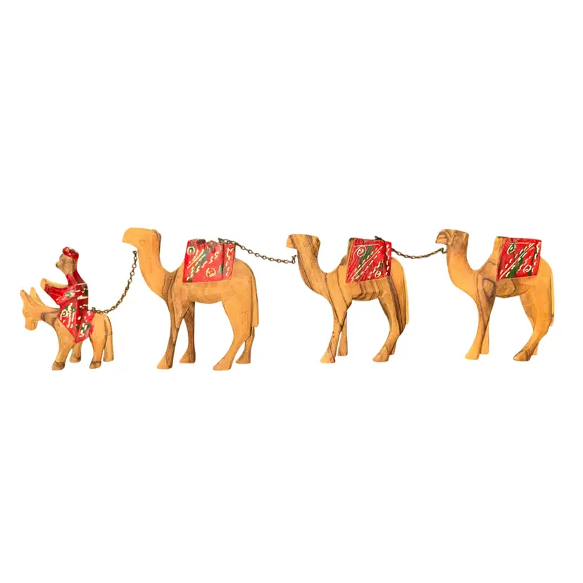 Olive Wood Camel Caravan