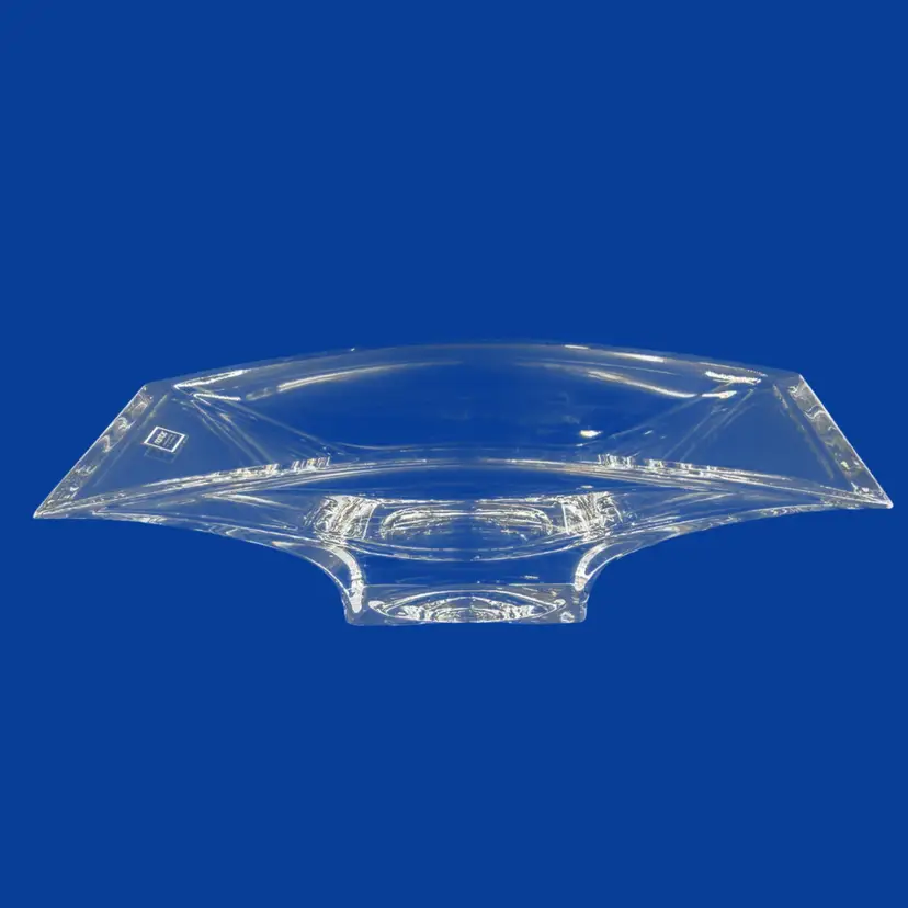 #219- Nambe’ Candle Holder DishPlanar Crystal Bowl Designed by Karim Rashid #5107 Large Original Box