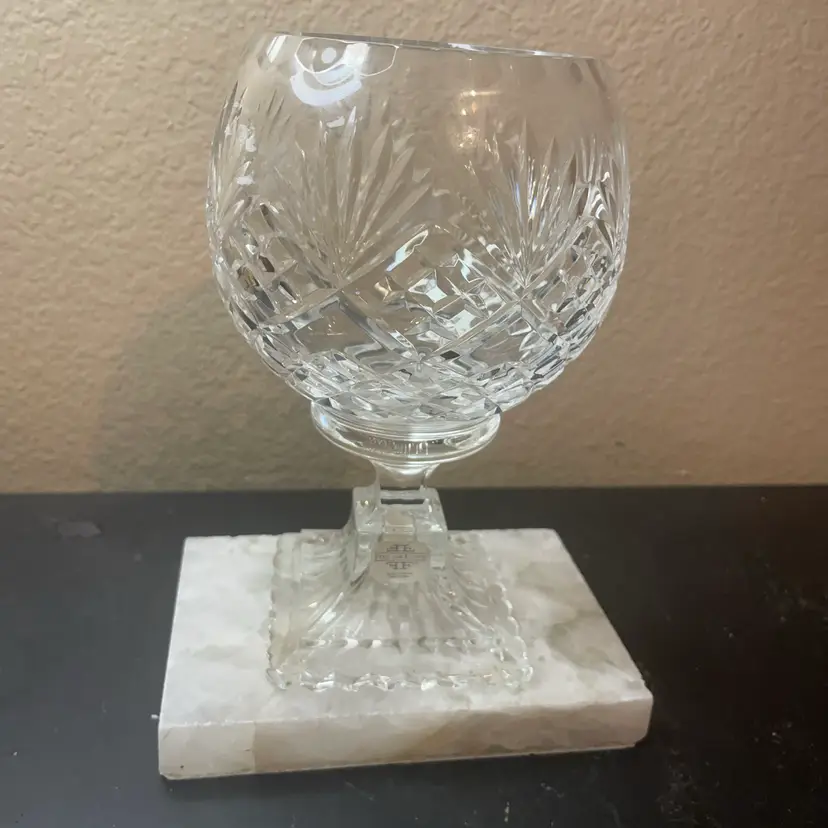 VTG Fitz & Floyd 7” Pedestal Clear Cut Crystal Rose Bowl