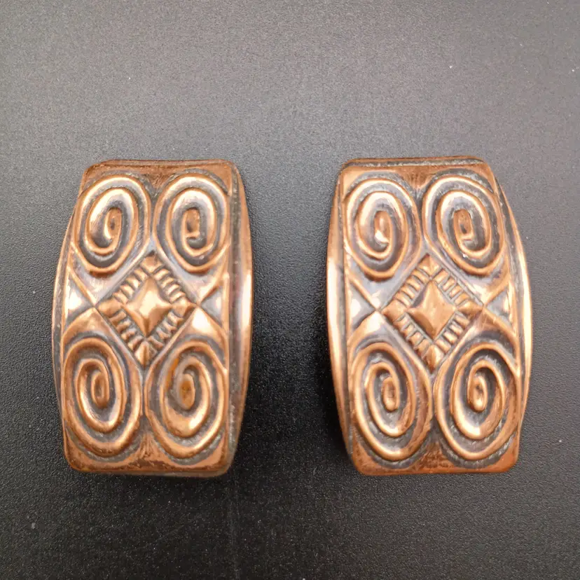 Copper clip earrings