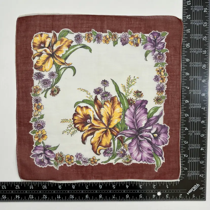 Vintage Floral Bridesmaid Handkerchief Wedding Cottage Feminine Dainty