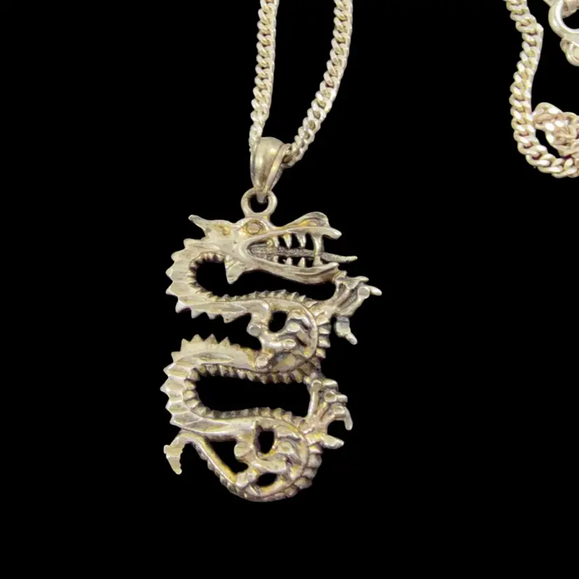 Silver 925 Dragon Pendant on a 925 Chain 18”