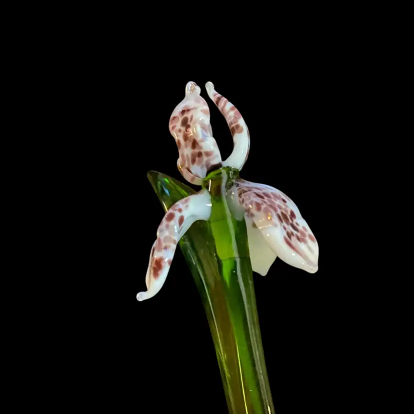 #07- Just In From Ukraine 9 Inch Hand Blown Glass Flowers As Pictured