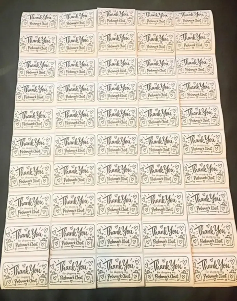 50pcs Thank You Stickers 3x2" Poshmark Closet Packaging Labels