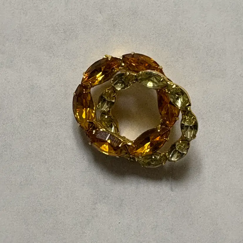 Vintage Amber And Yellow Double Circle