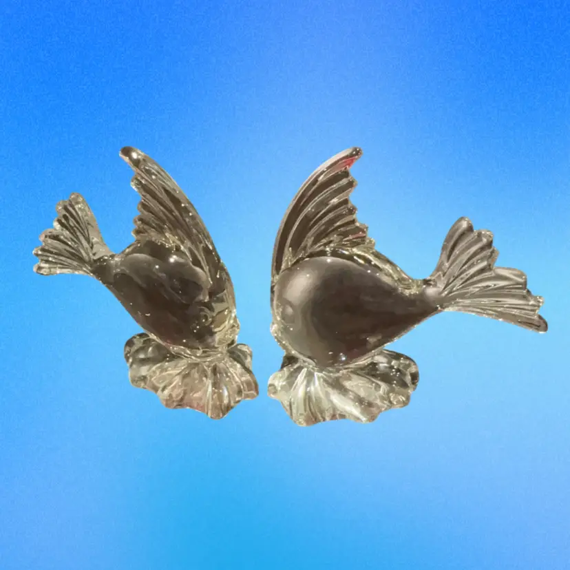 164 Viking Clear Glass Angel Fish - Pair