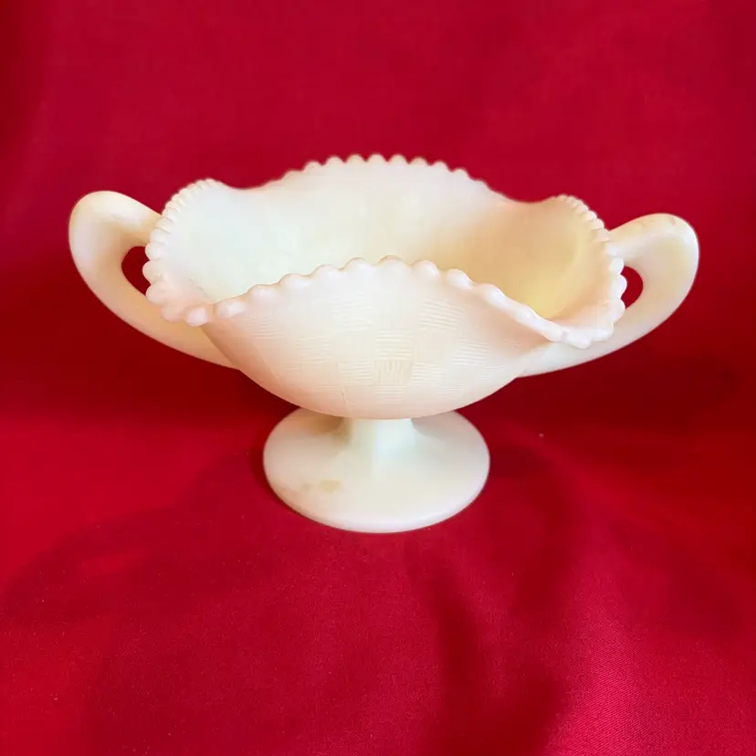 19. VTG Fenton Custard “Fruits” Glowy Candy Compote