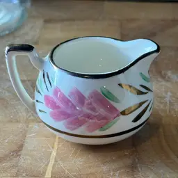Vintage Crown Devon England Hand Painted Mini Creamer | Pink Floral Milk Jug