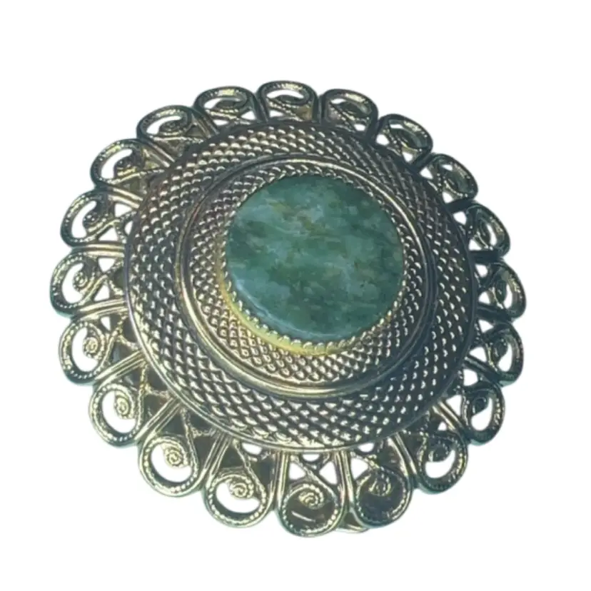 Lieba USA Scarf Clip Green Natural Stone