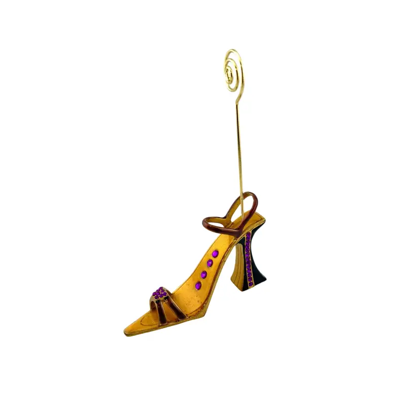 Shoe Picture/Recipe Holder Purple With Bling 5” Tall x 1” Wide x 3.5” Long