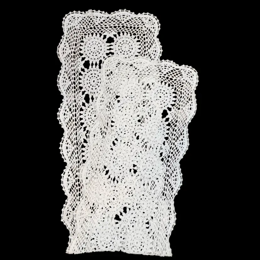 51”x13” Vintage Crocheted Table Runner