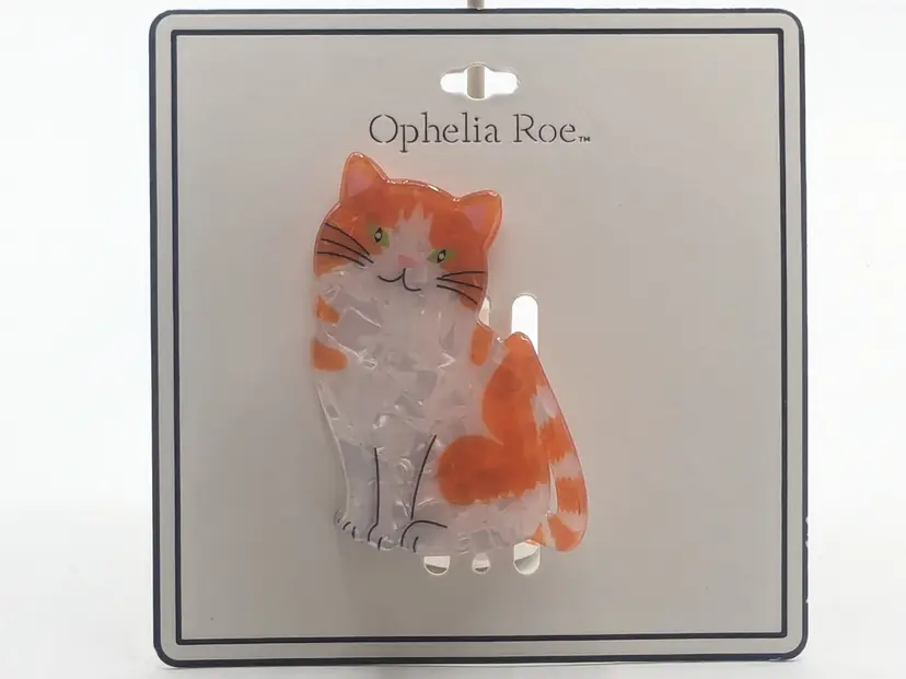 Ophelia Roe Orange Cat Hair Claw Clip NWT