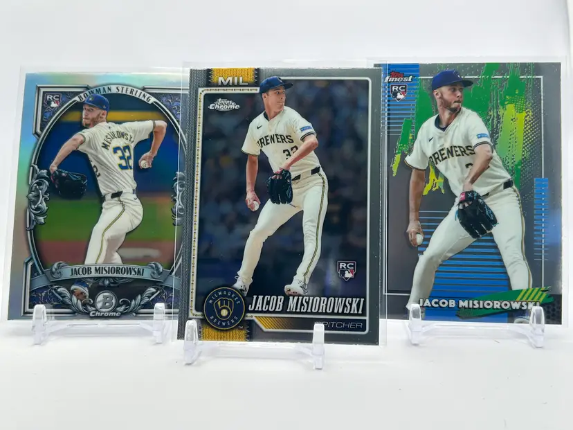 BC33 - Jacob Misiorowski 2026 Rookie Lot - Sterling, Chrome, Finest - Milwaukee Brewers