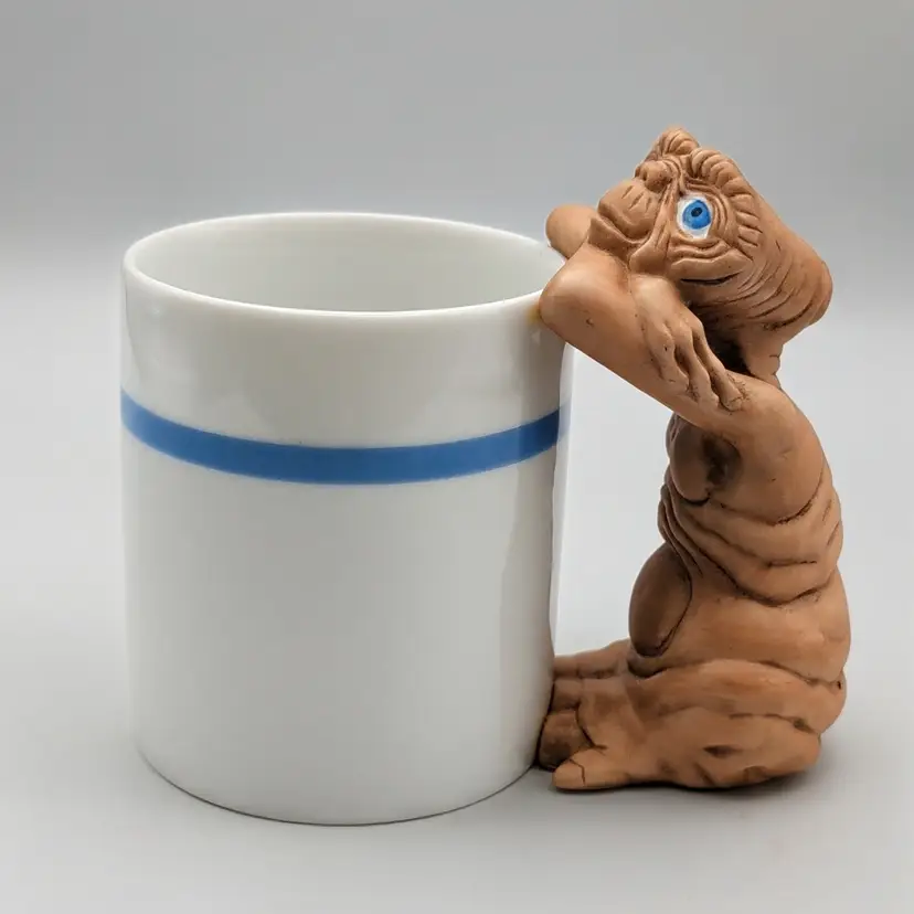 E.T. Extra-Terrestrial Avon Figural Handle Ceramic Coffee Mug Pencil Cup Caddy