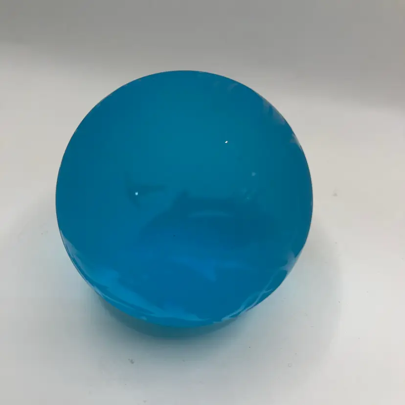 Very Nice Glass Baron 1996 Blue And Clear Dolphin Paperweight