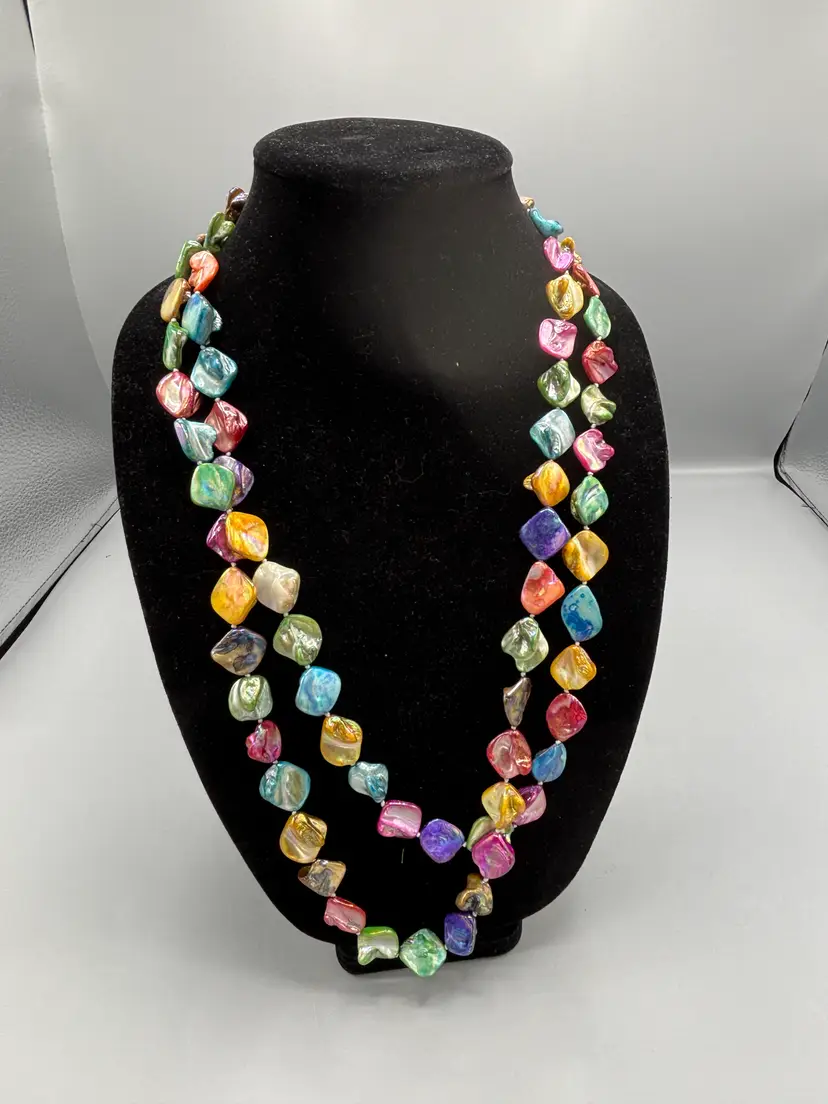 Vintage multi color Abalone shell necklace