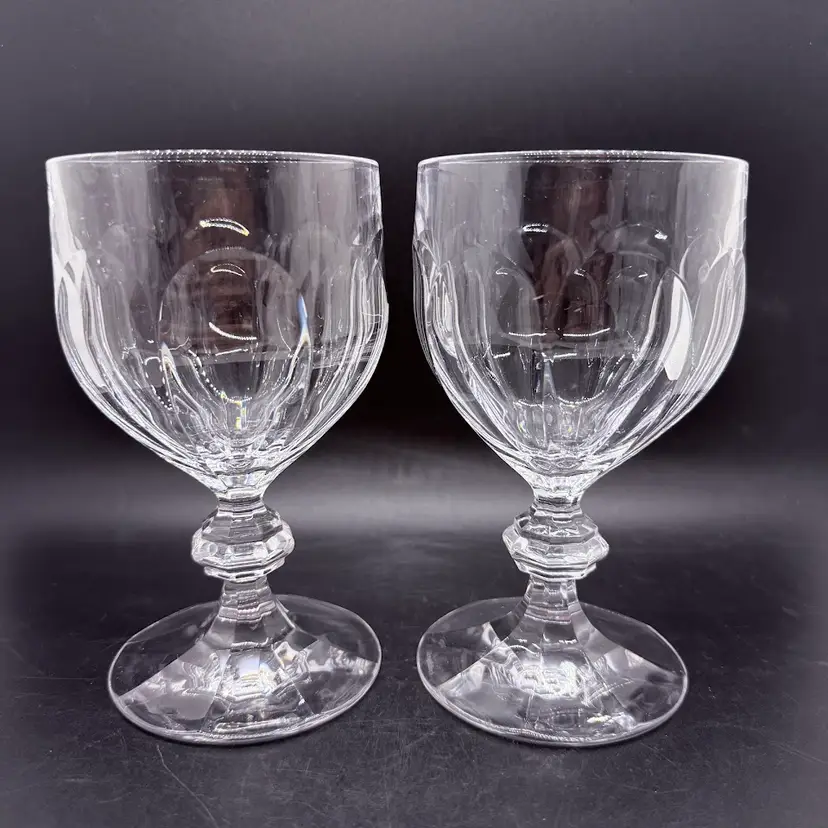 Set of 2 Villeroy & Boch Crystal Bernadotte 6" Water Goblets Wine Glasses