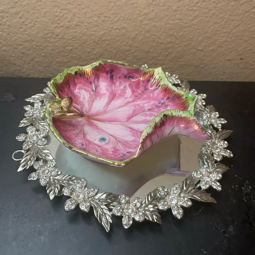 VTG Lefton Butterfly Leaf Trinket Dish