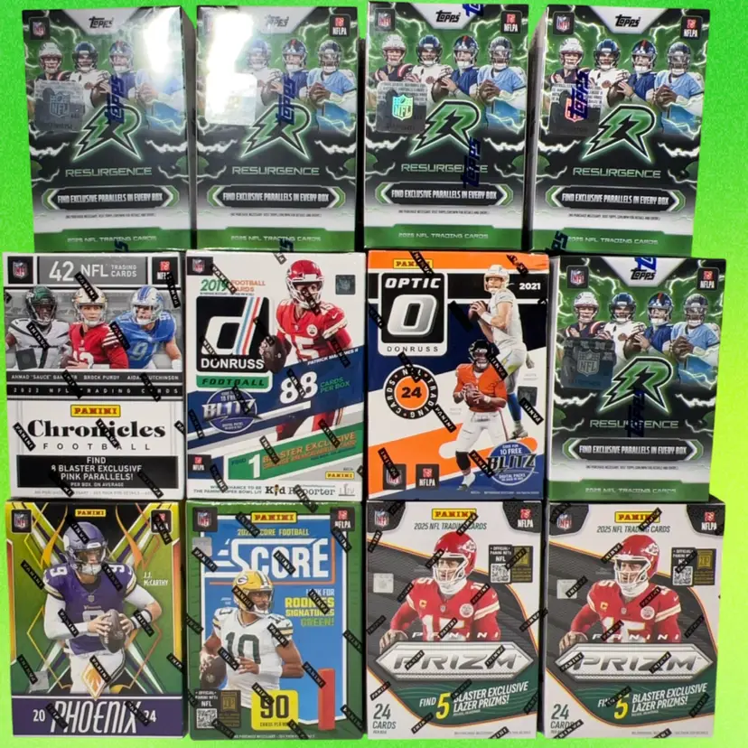 2019-2025 Topps & Panini Football 12 Blaster Box Mixer Live Team Rip MBB2009 (stacked shipping)