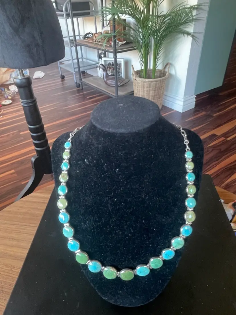 Darrell Morgan Navajo Sterling Stone Necklace